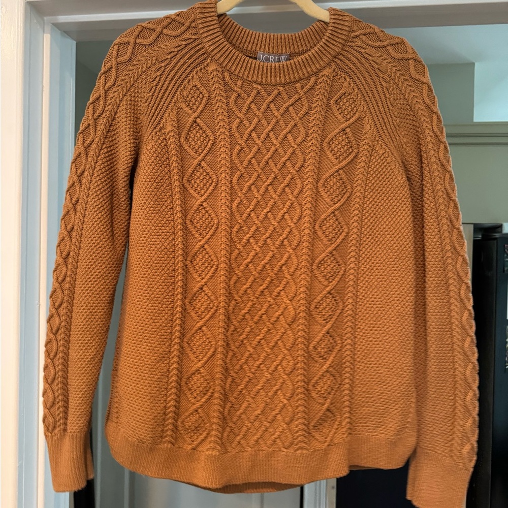 J.Crew Cable Knit Sweater in Camel